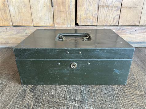 Vintage Merriam Solid Metal Storage Box with Clasp  